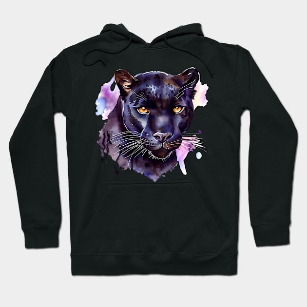 Black Panther Artwork, Watercoulor Painting Hoodie by KOTOdesign